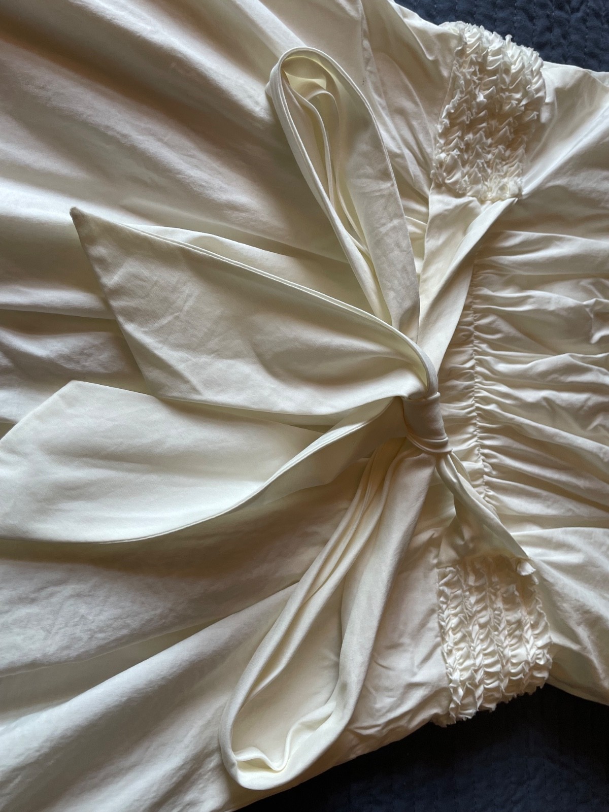 BCBGMAXAZRIA Bubble Hem Dress Size Ivory Ruffles XS