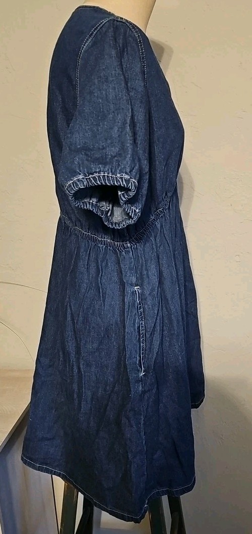 NWT Wallflower LARGE Blue Denim Dress. Elastic Waist, Cuffs. Boho