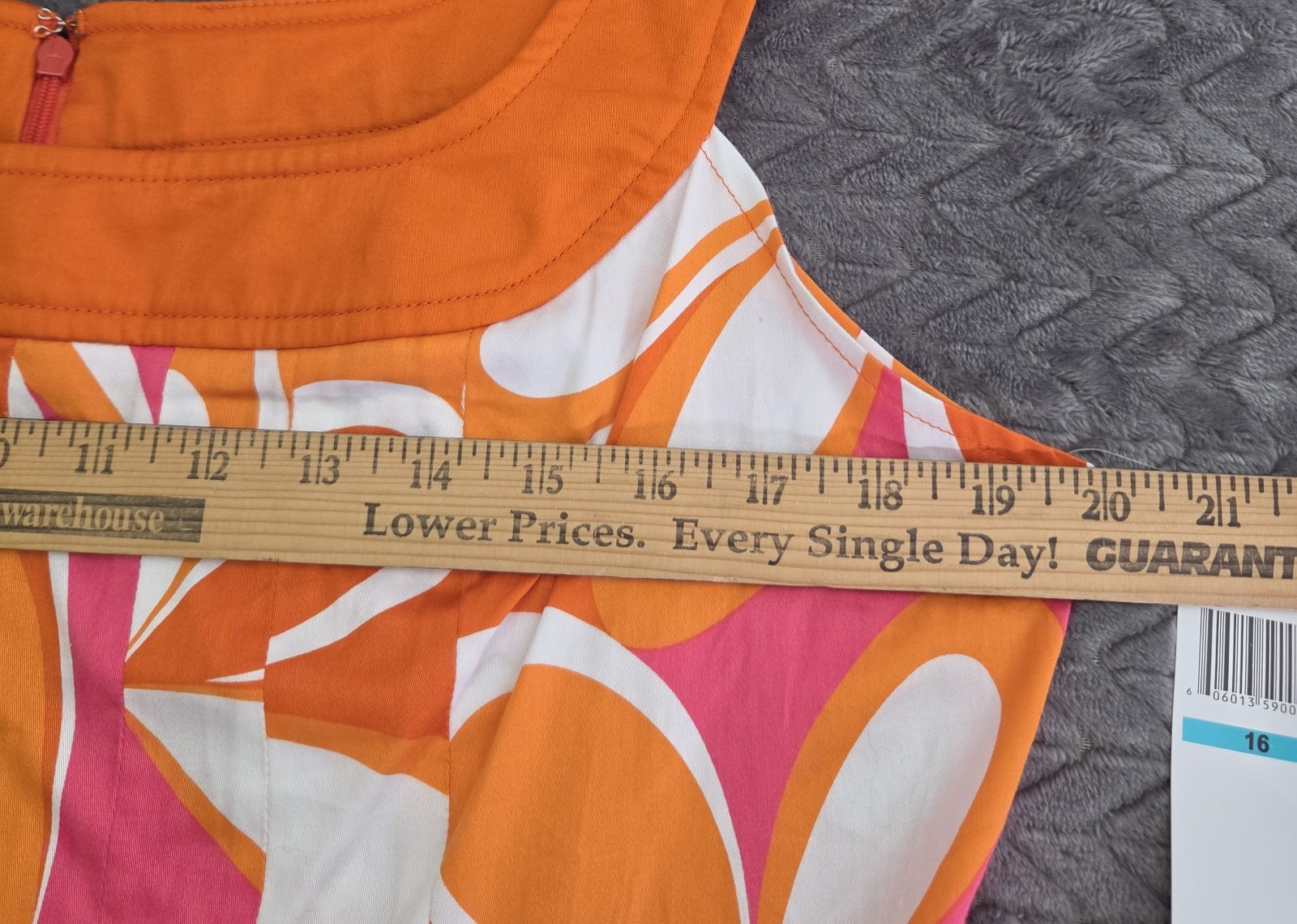 *NEW w/Tags Signature London Style Orange Pink White Sun Dress Size 16 Floral