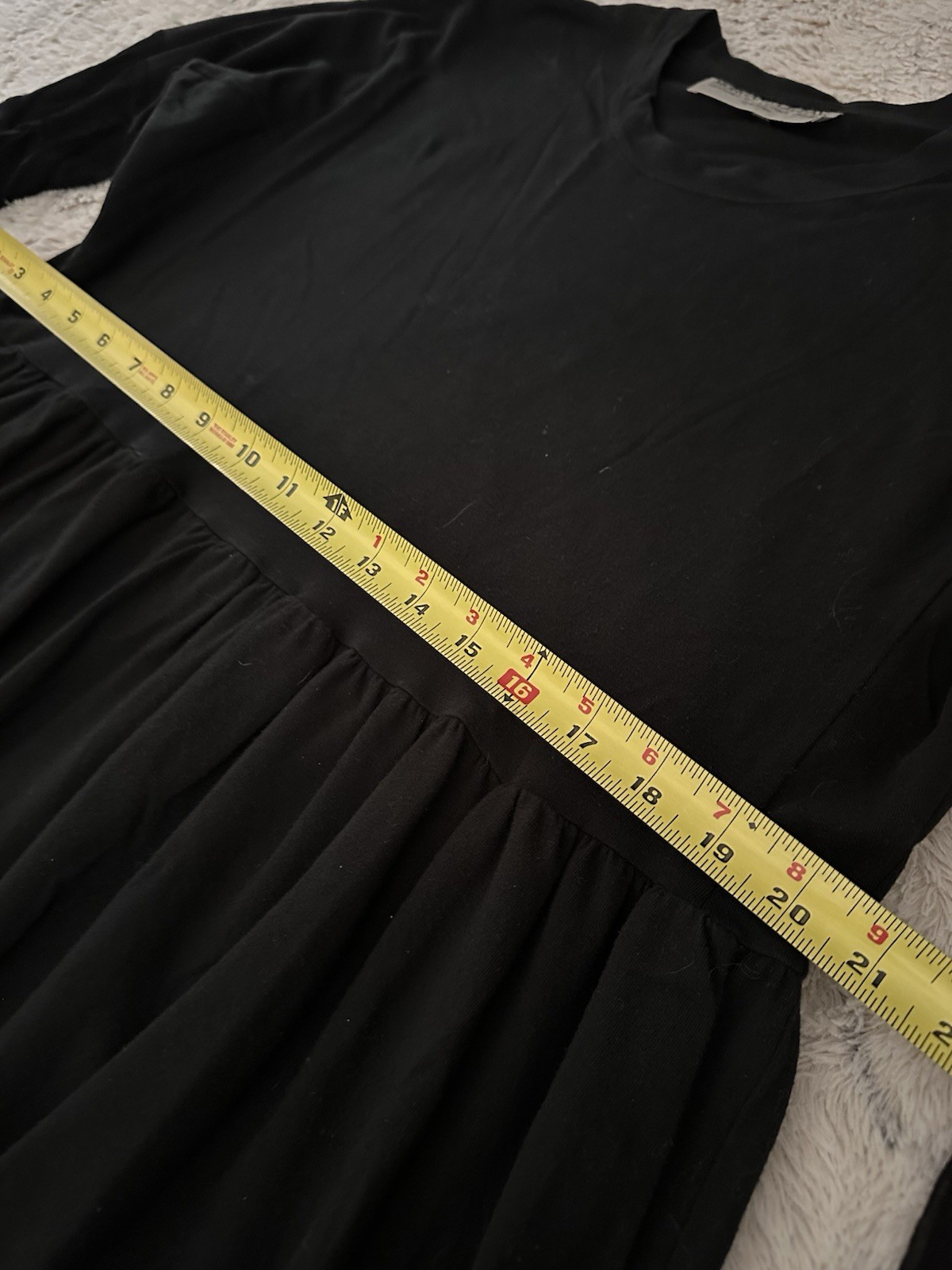 MORGANE LE FAY New York, Long Sleeve Black Apron Dress, Cotton Silk, Dry Clean