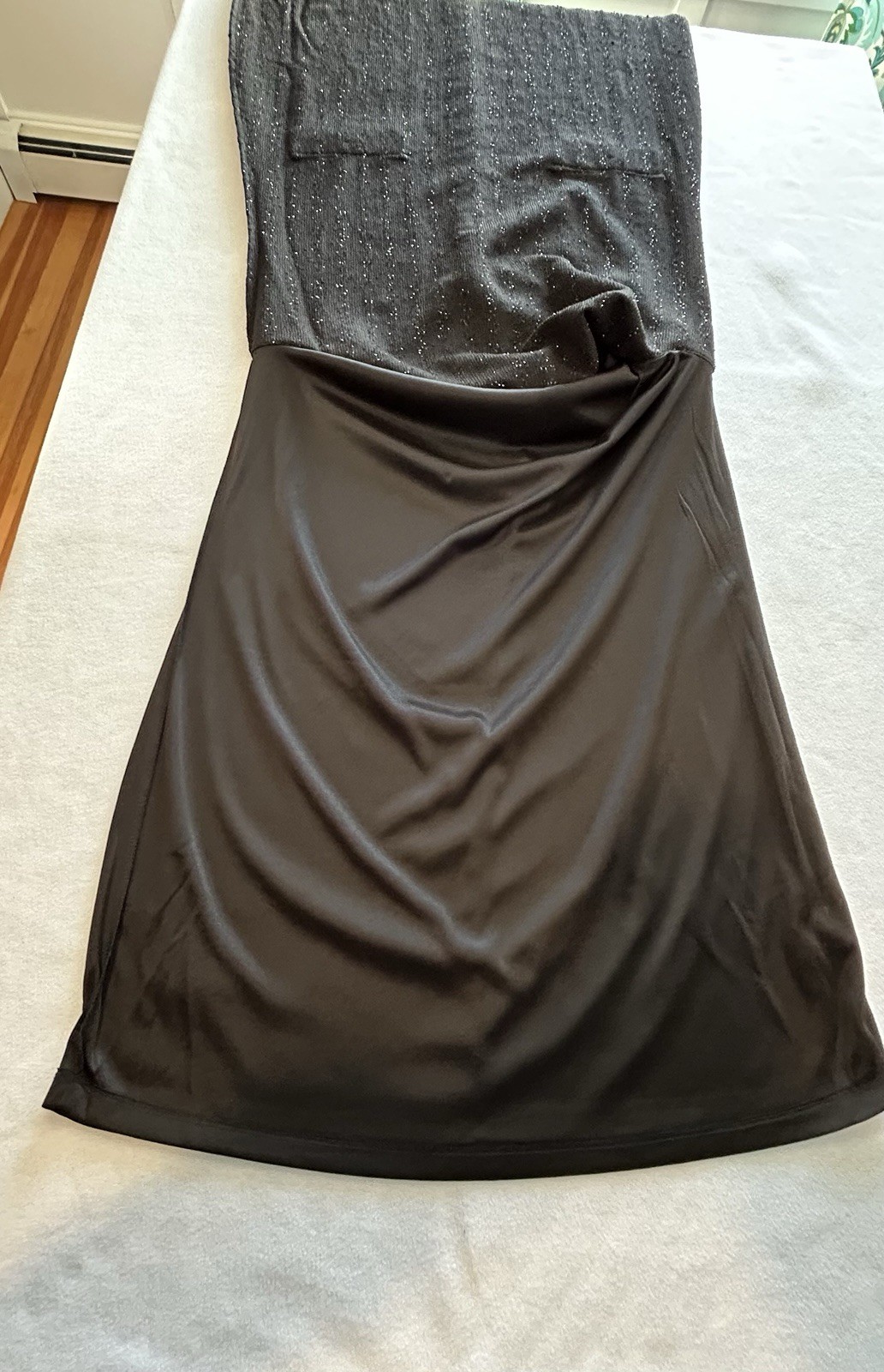 Glitz & Glamour Shift Dress Black boucle sequins XL Timeless Elegance