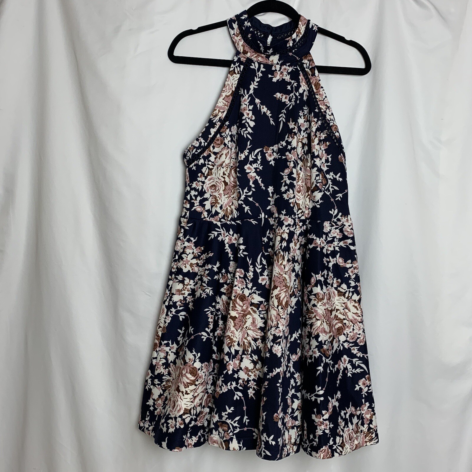 B. Darlin Cocktail Party Dress Blue Pink Floral Sz 15/16 Women Pre Owned