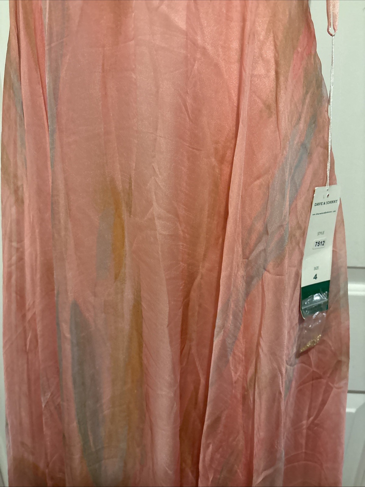 Vintage Y2K Dave & Johnny Size 4 Pink And Blue Swirl Chiffon With Flowers At Not