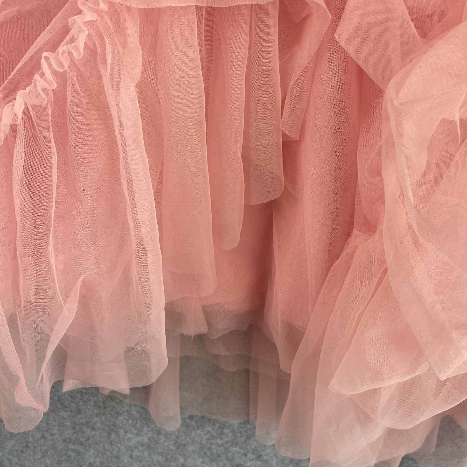 Forever 21 Tulle Ruffled Bustier Dress Womens Small Pink Fairy Whimsy Delicate