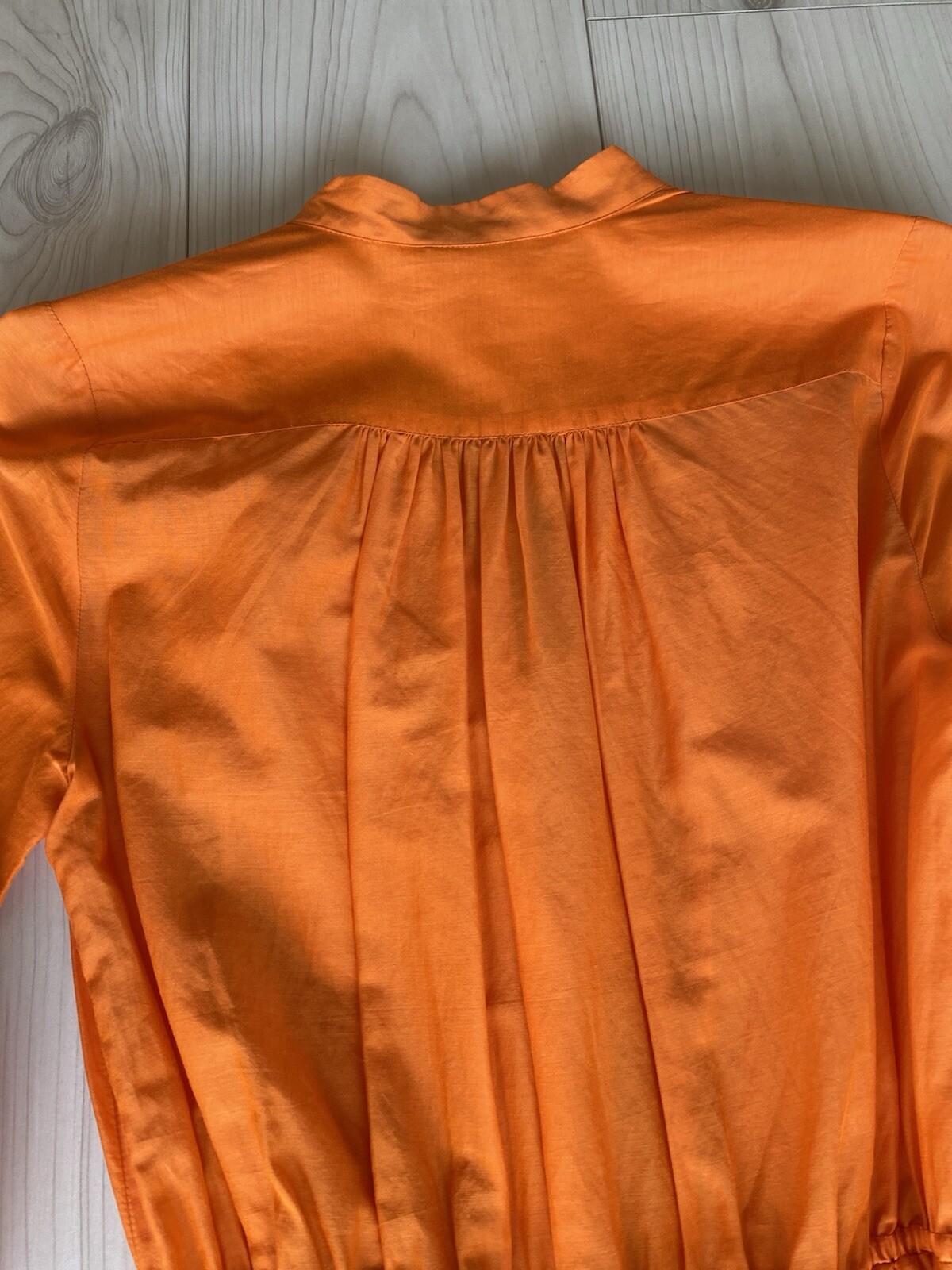 Robert Rodriguez orange cotton/silk short dress with buttons perfect con Size 2