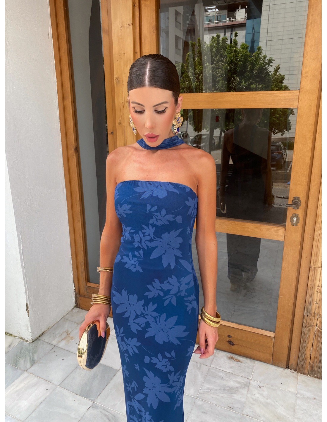 Backless Figure-hugging Casual Sheath Dress