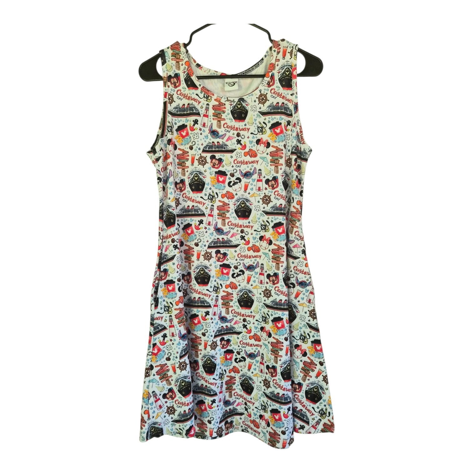 Disney Cruise Castaway Cay Tank Dress Women’s Medium Mickey Stitch Cruise