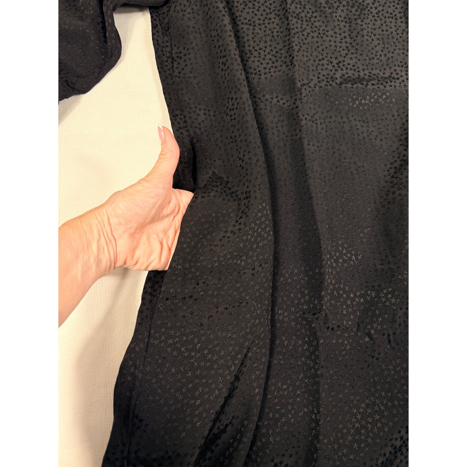 & Other Stories Mini Shift Dress 4 Black Star Jacquard Bell Sleeve Pocket