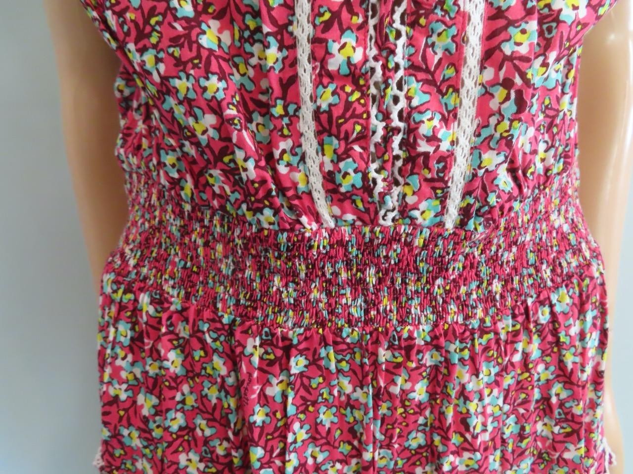 NWT Poupette St Barth Pink Paquerette Anais V Mini Dress Size L
