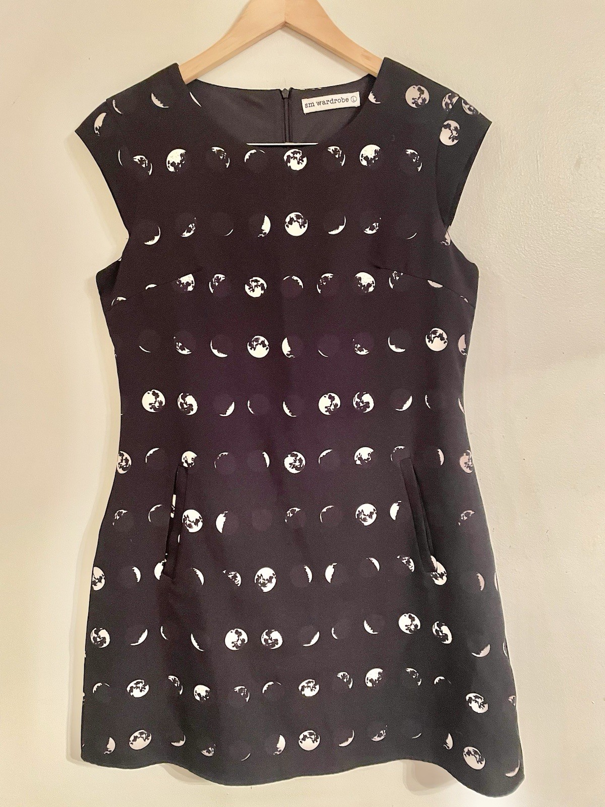 SM Wardrobe Black Moon Phase A-Line Dress Size Large- EUC