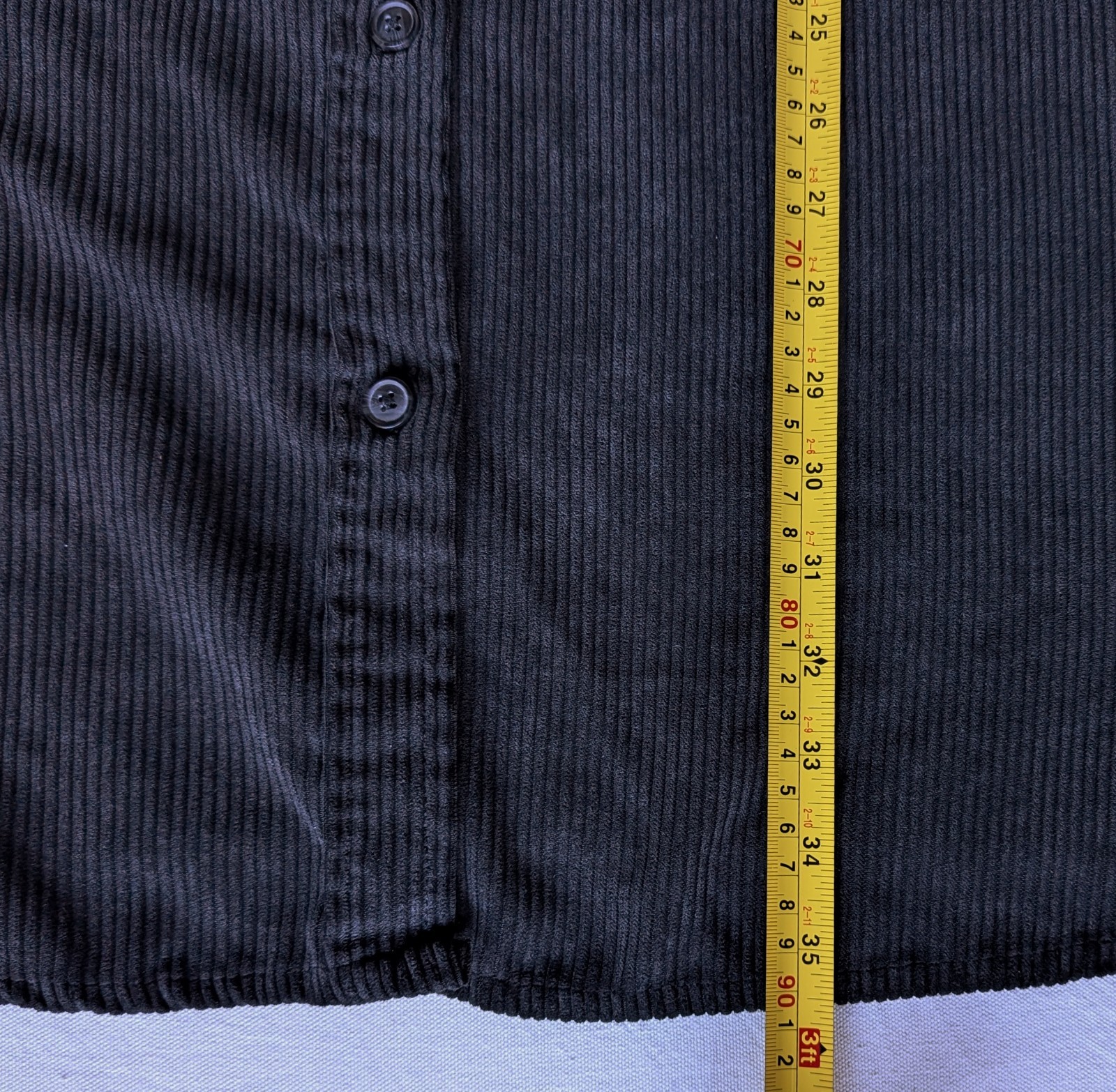 Yours Corduroy Plus Size Black Shirt Dress UK 26-28 Long Sleeve Button Cuff