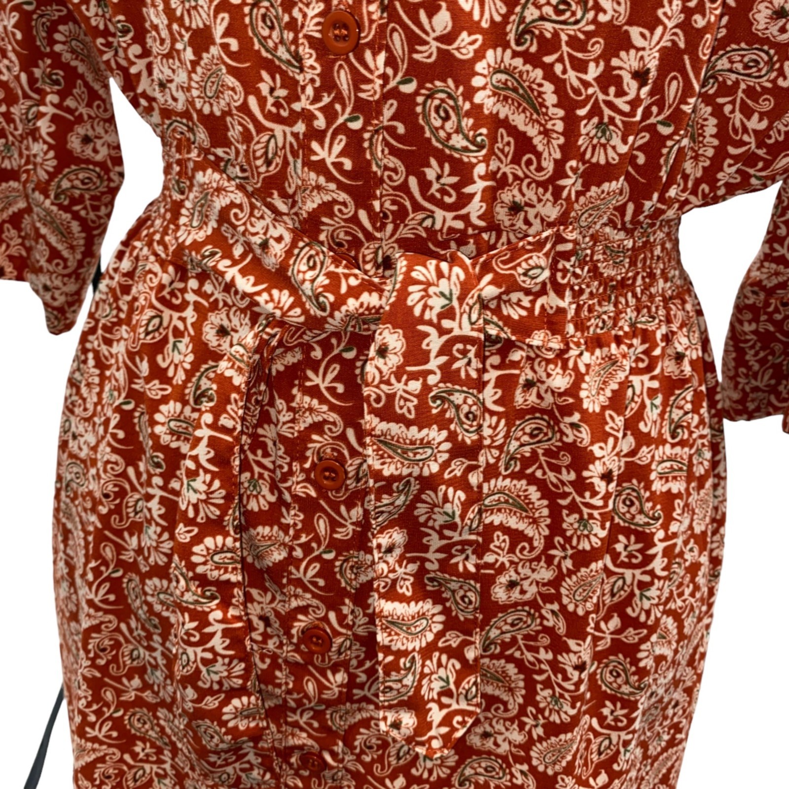 Millennium The Perfect Dress Large Roll Tab Sleeves Elastic Waist