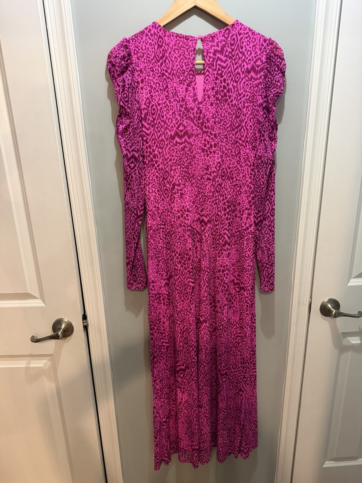 Lilly Pulitzer Preslie Mesh Midi Dress MED Cerise Pink Pattern Play Worn Once