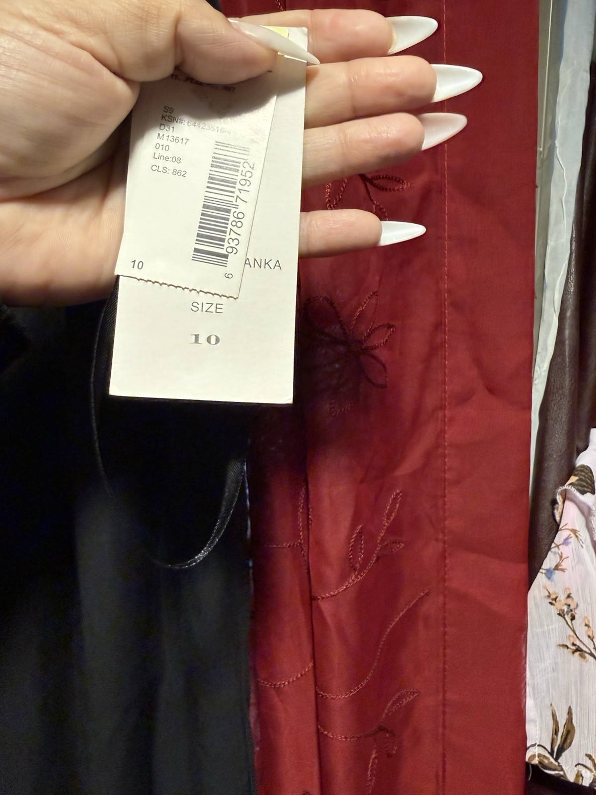 JBS Black Sleeveless Mini Dress With Orange Floral Details And Few Sparkles
