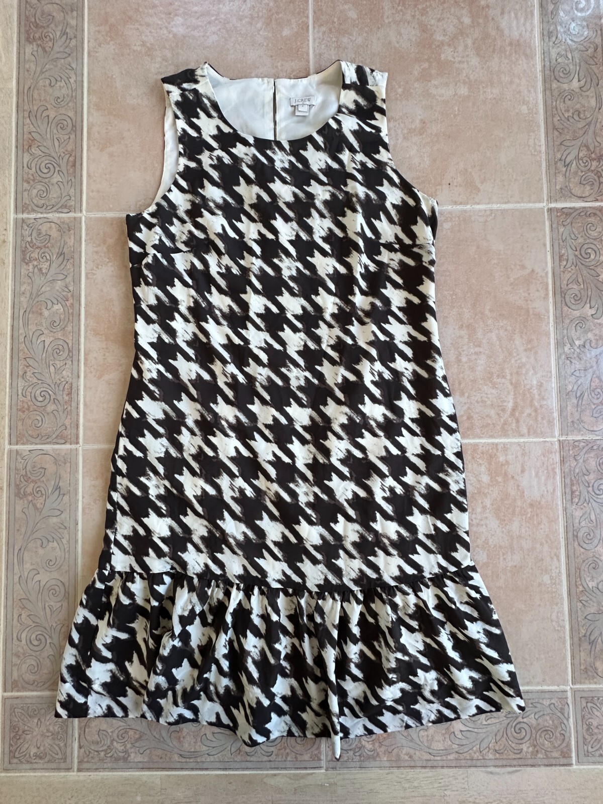 J.Crew Polyester sleeveless brown and beige Dress women size 4