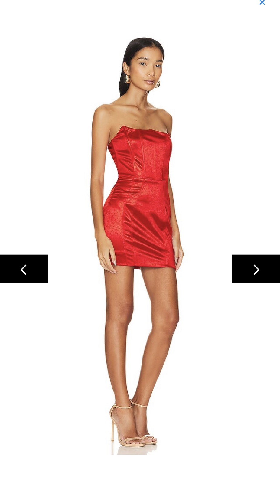 Superdown Zoe Strapless Satin Bodycon Mini Dress Red Size M