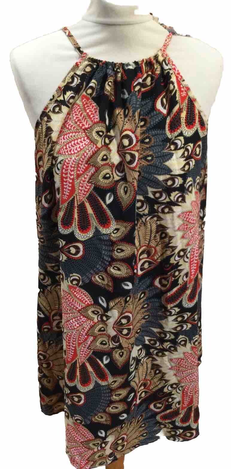 SHEIN Multicoloured Lightweight Sleeveless “Leafy” Dress U.K. Large