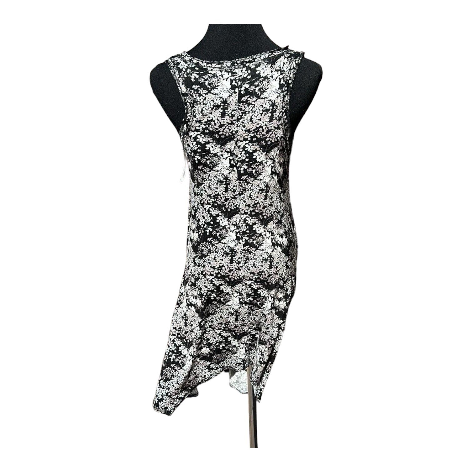 NWT Rene Rofe lounge dress with front pockets black/white size S