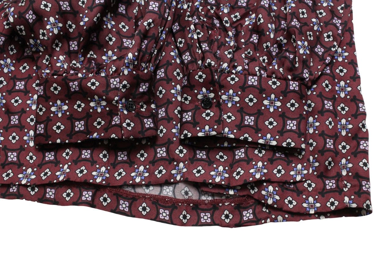Sandro Thina Dress Womens (Eu) 38 Long Sleeve Pattern Split Midi