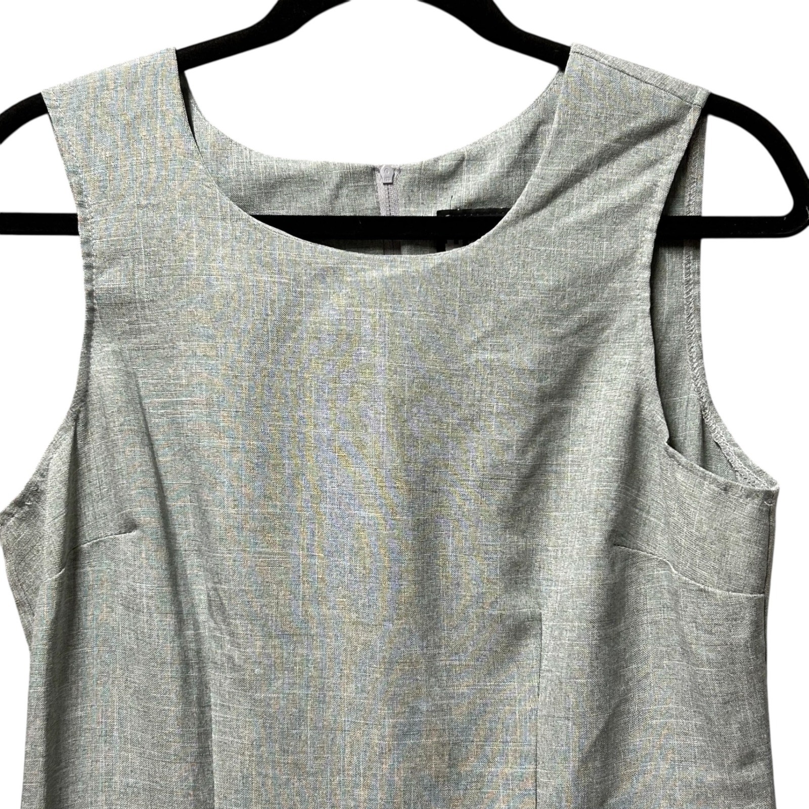 City Studio Gray Embroidered Sleeveless Dress Women’s Size 13 Career USA Vintage