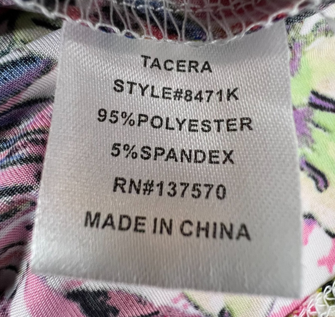 TACERA Off Shoulder Dress Womens Small Multicolor Tropical Floral Print Stretch