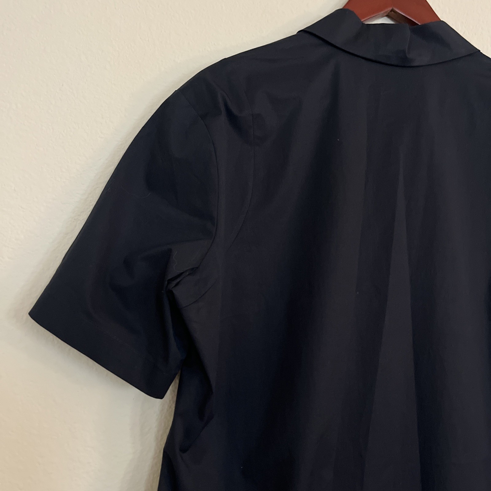WJ Martin Italy Collar Short Sleeve Capsule Minimalist Black Dress SZ 40 US 2/4