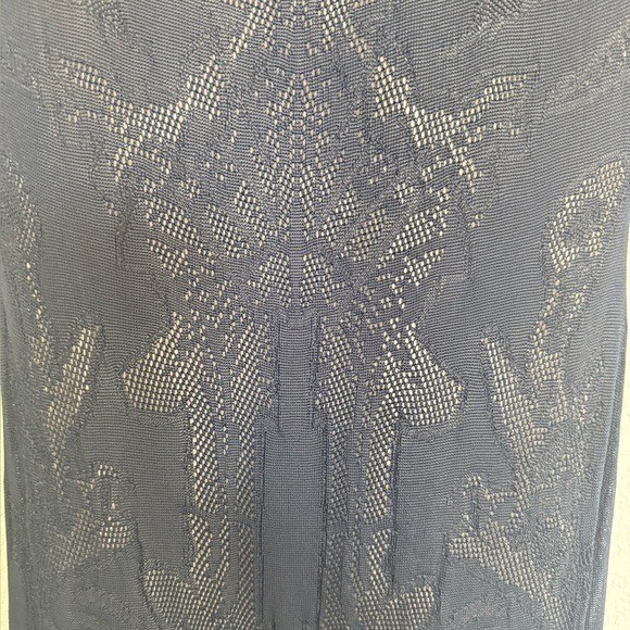 Elegant Deep Navy Lace Sheath Dress | Cap Sleeve Illusion | Fully Lined