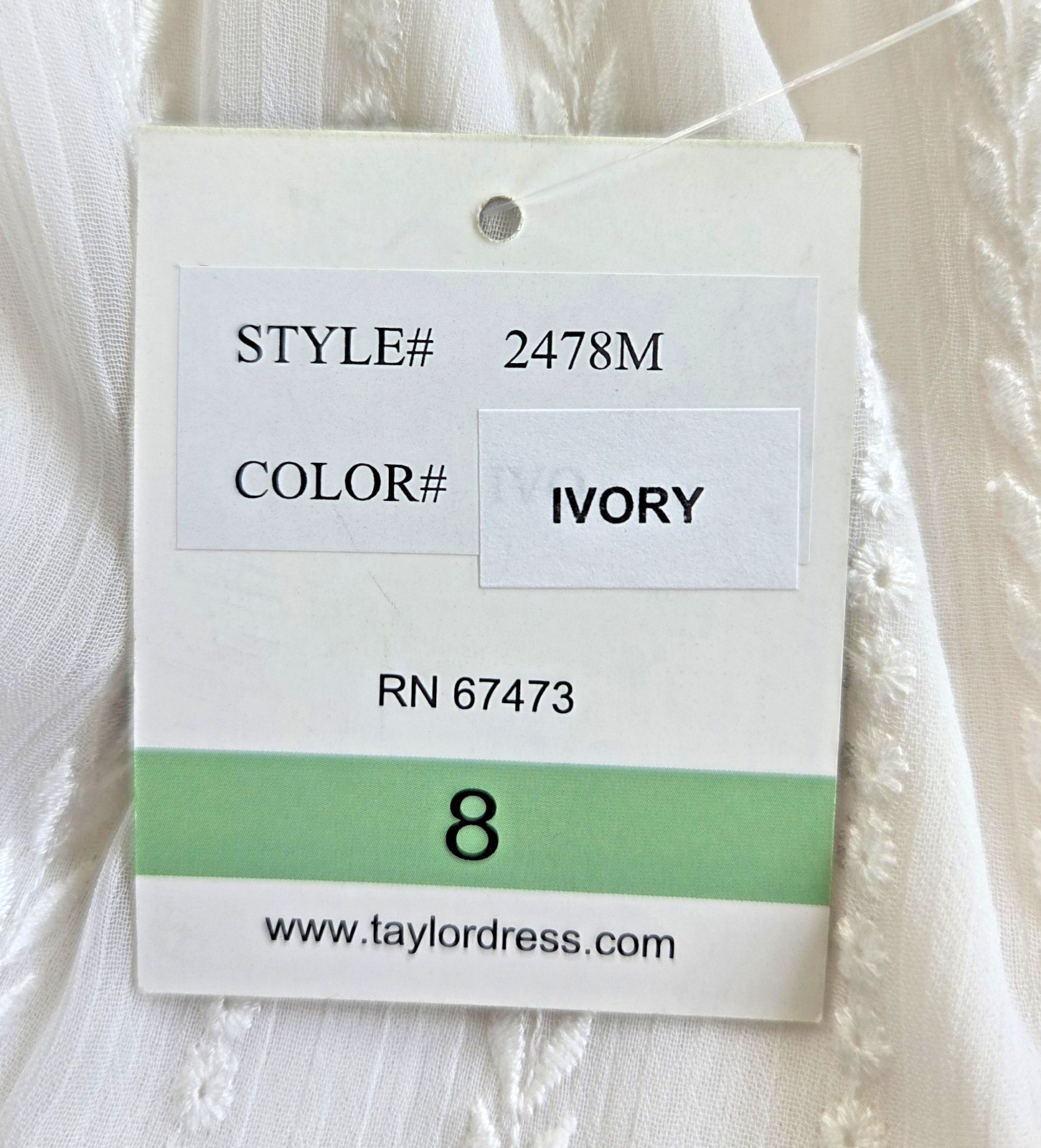 TAYLOR Ivory Embroidered Eyelet Maxi Dress Tiered Sleeveless Romantic Size 8 NWT