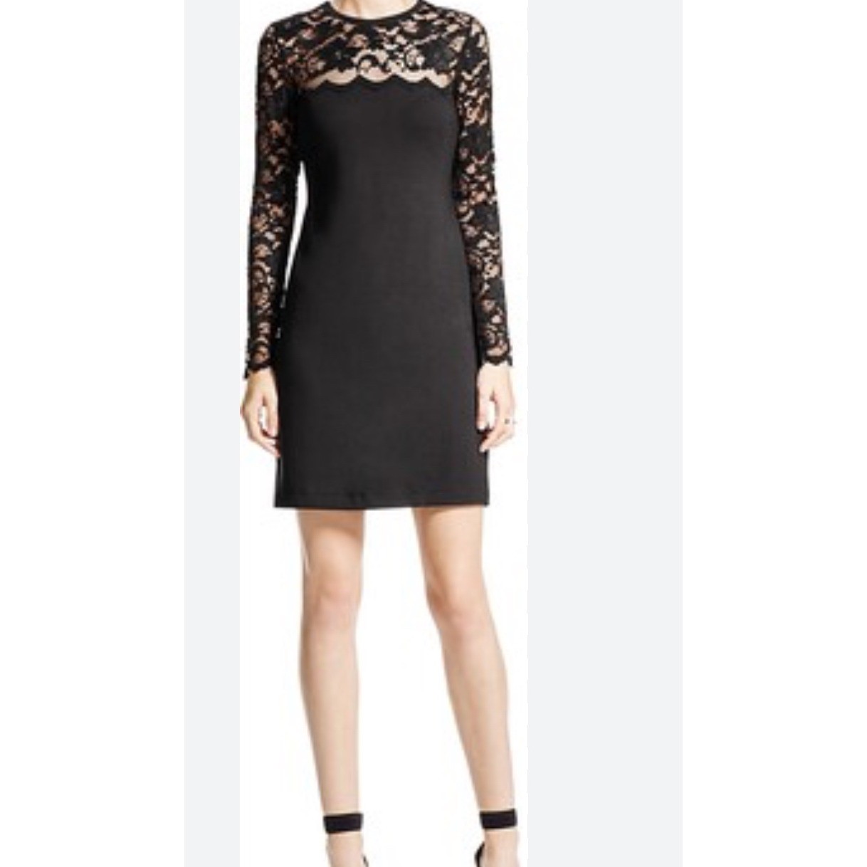 NWT Karen Kane Black Lace Long Sleeve Sheath Dress Cocktail Party Women’s M