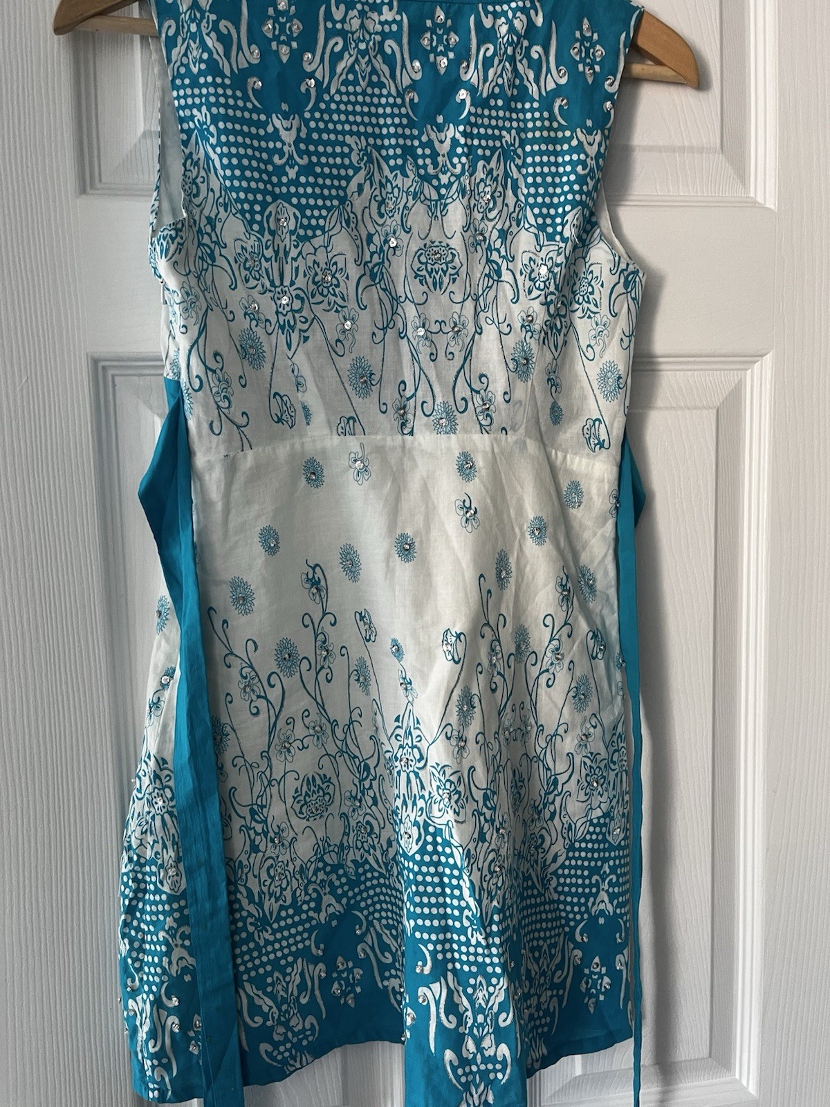Summer Dress Y2K Jayne Norman Diamonte Detail Tie Waist Dress Size 6