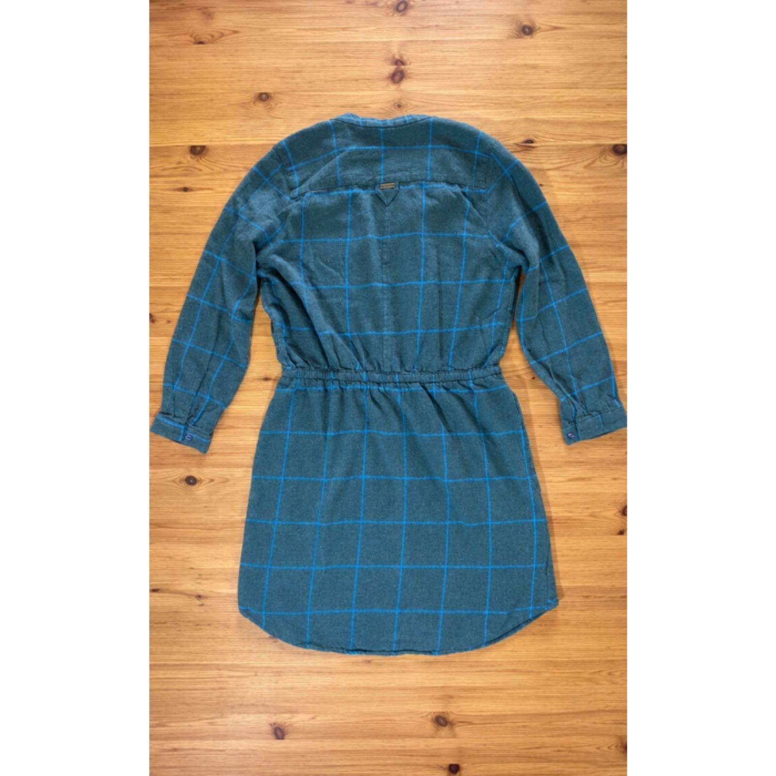 PrAna Loop to Pines Dress 100% Organic Cotton Midi Shirt Dress Kale Green Size S