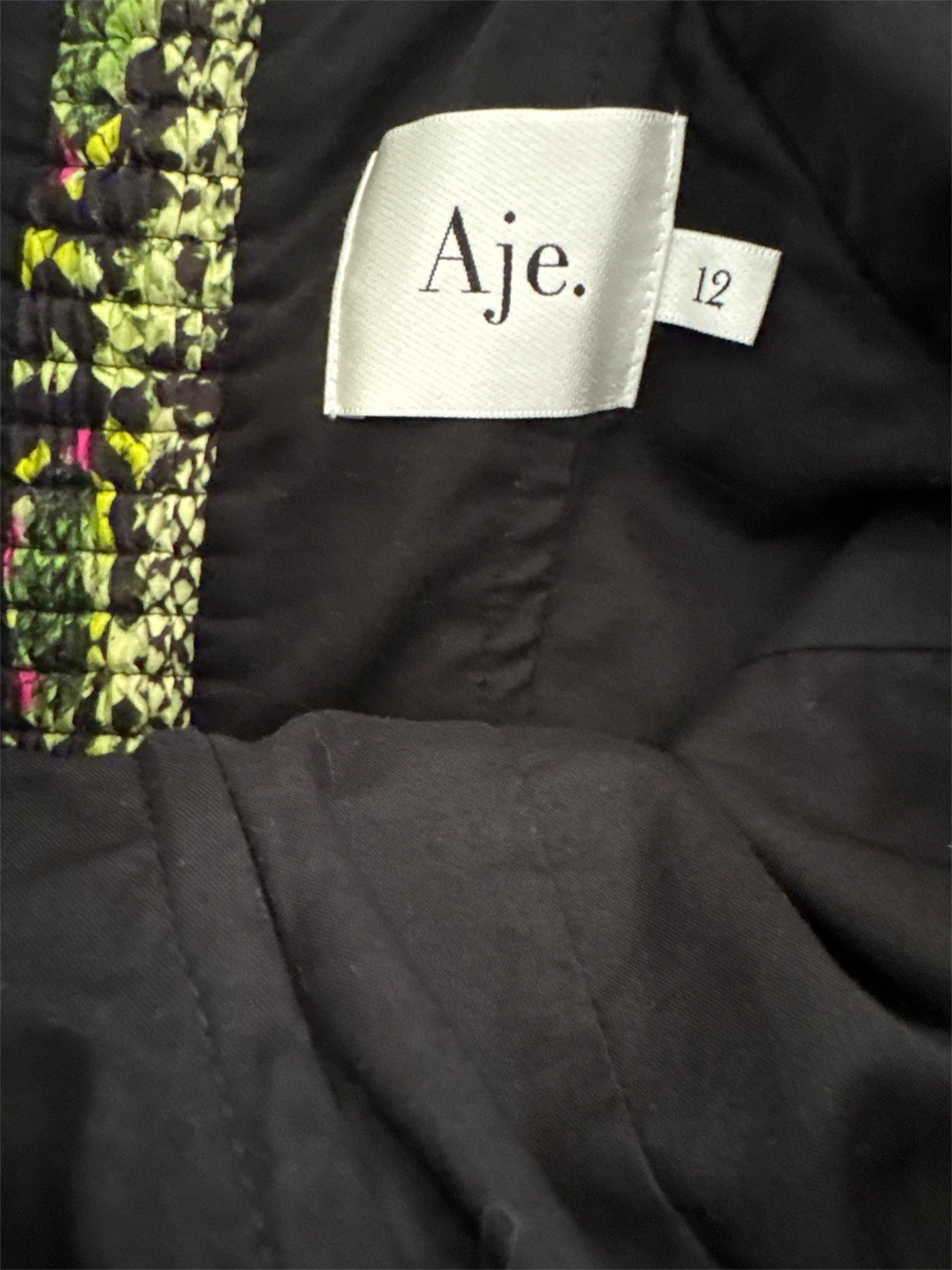 AJE Serpentine Corset Mini Dress Size 12 Green Snake Python Print Puff Sleeve