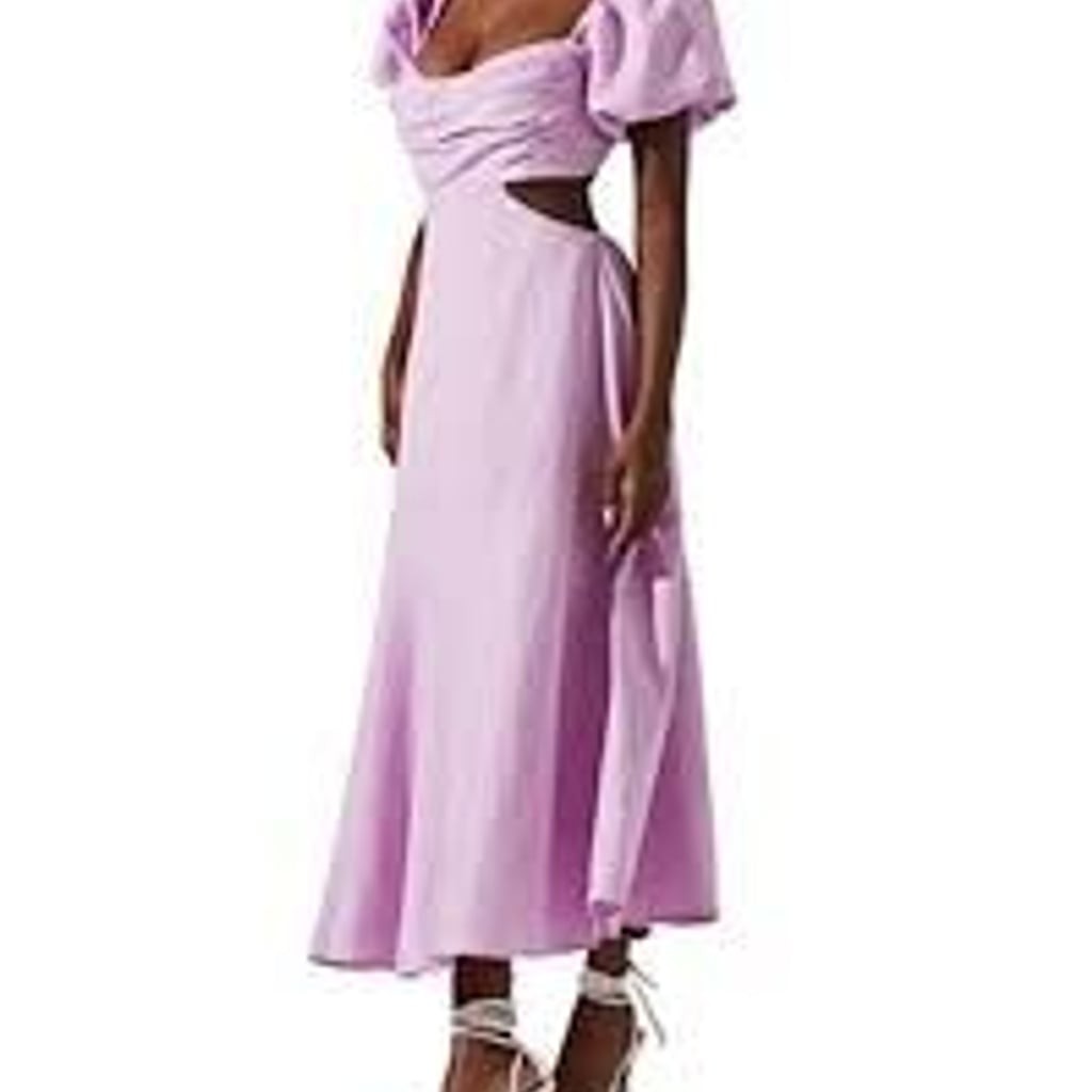 ASTR The Label Winley Puff Sleeve Cutout Midi Dress