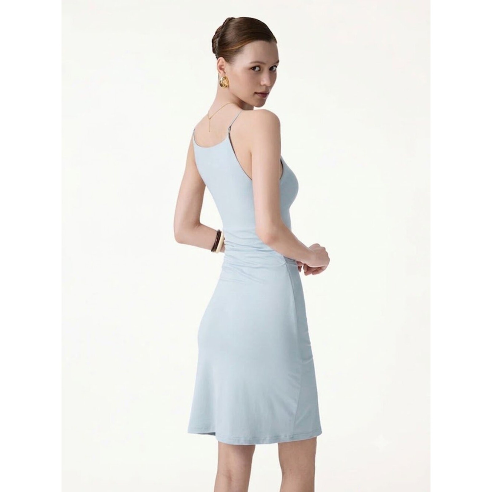 NWT Ogl Cool Touch A-Line Ruched Mini Bra Dress M