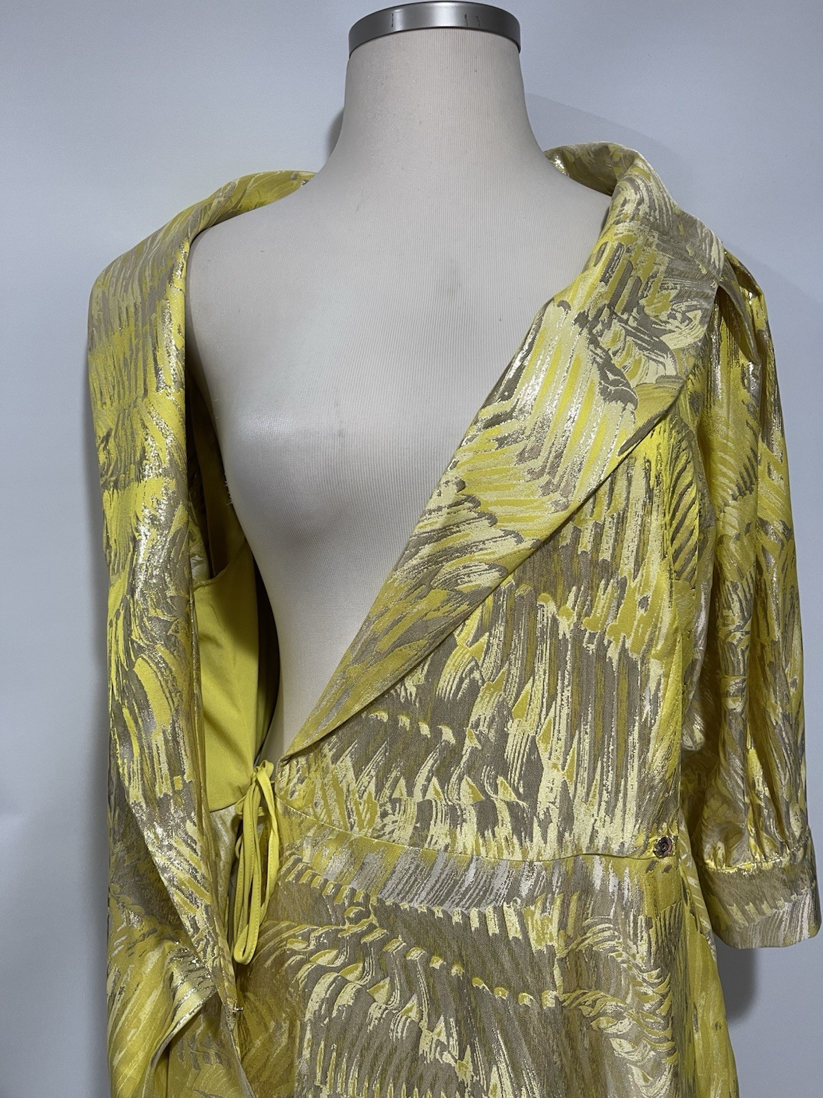 MARINA RINALDI FORMAL EVENING YELLOW/GOLD GOWN BROCADE DRESS US-20 NWT $2,800