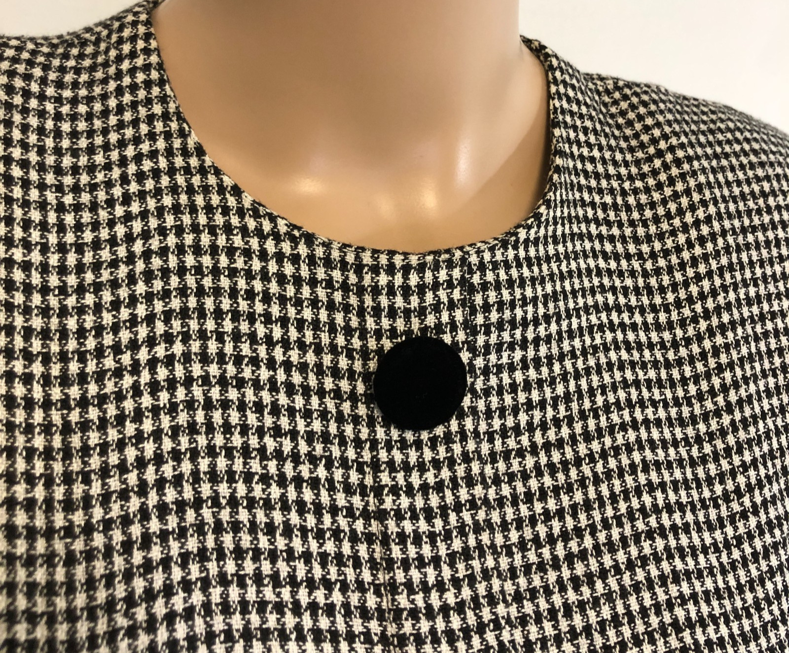 Vintage womens Fit & Flare Houndstooth Riding Dress Size 6 Pleated S.G. Gilbert