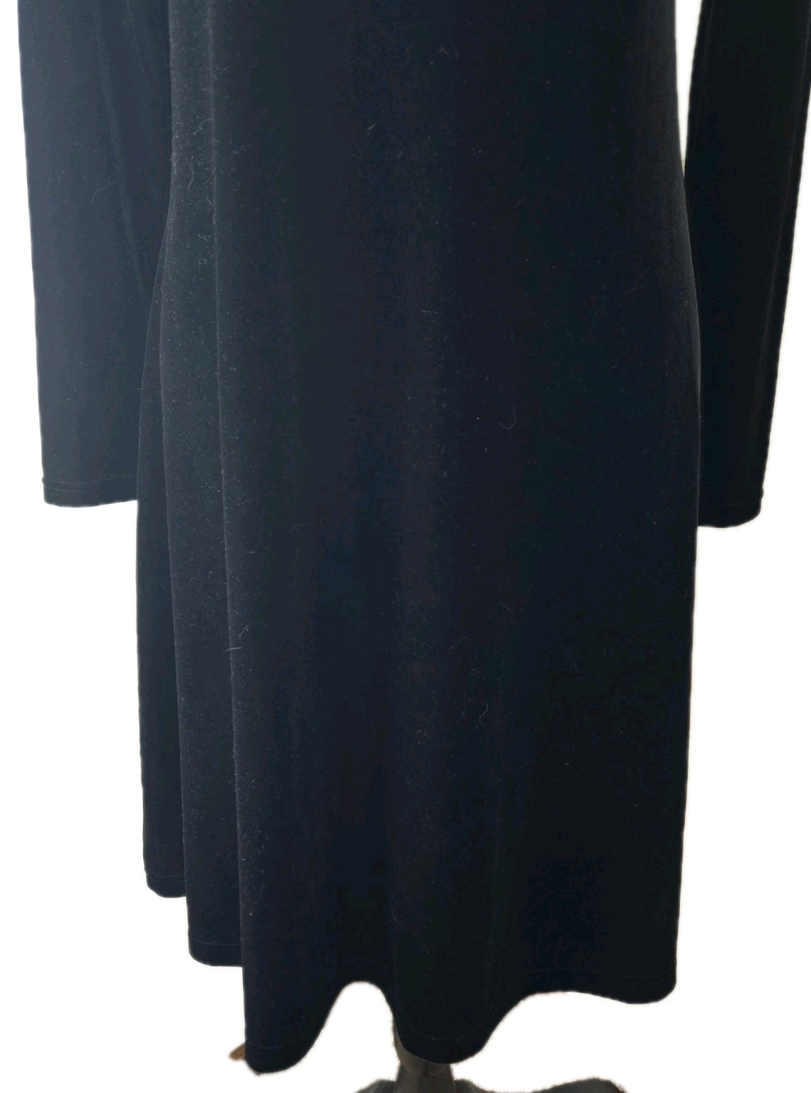 Jacqueline Ferrar Black Velvet Long Sleeve Midi Dress Size 6 Classic Holiday