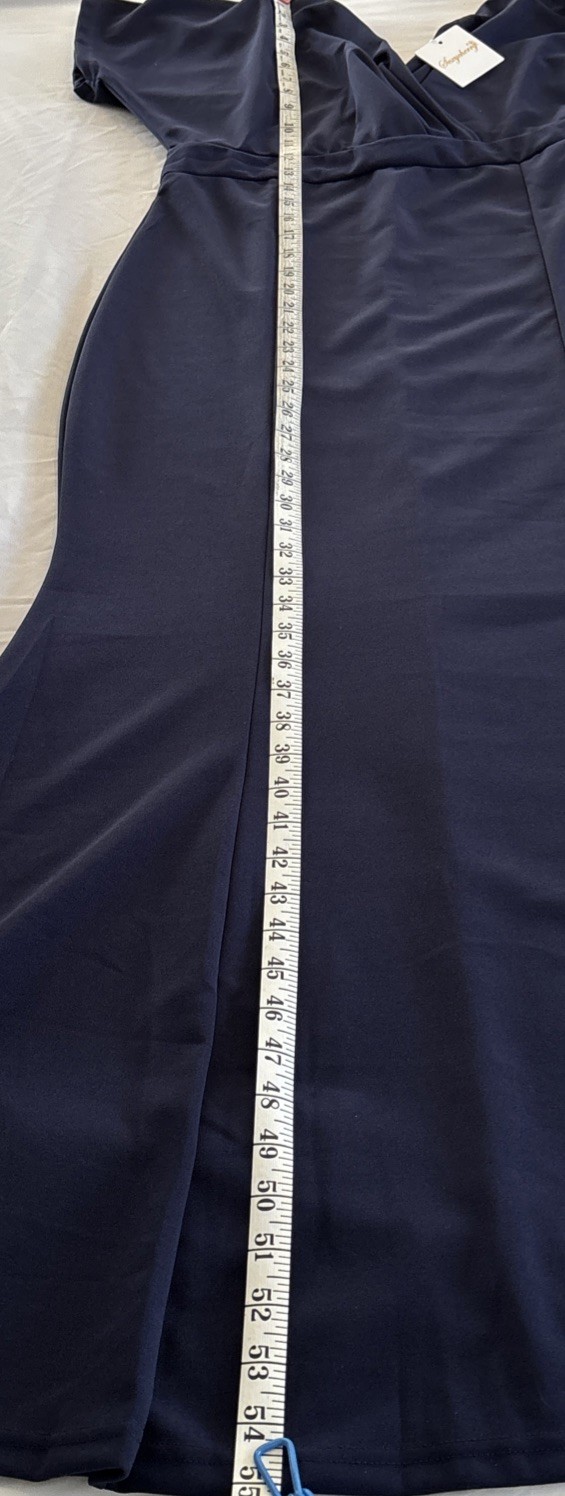 Sexycherry, Navy Blue, Formal Dress Mermaid Solid Evening Gown, Sz M/L Glamorous