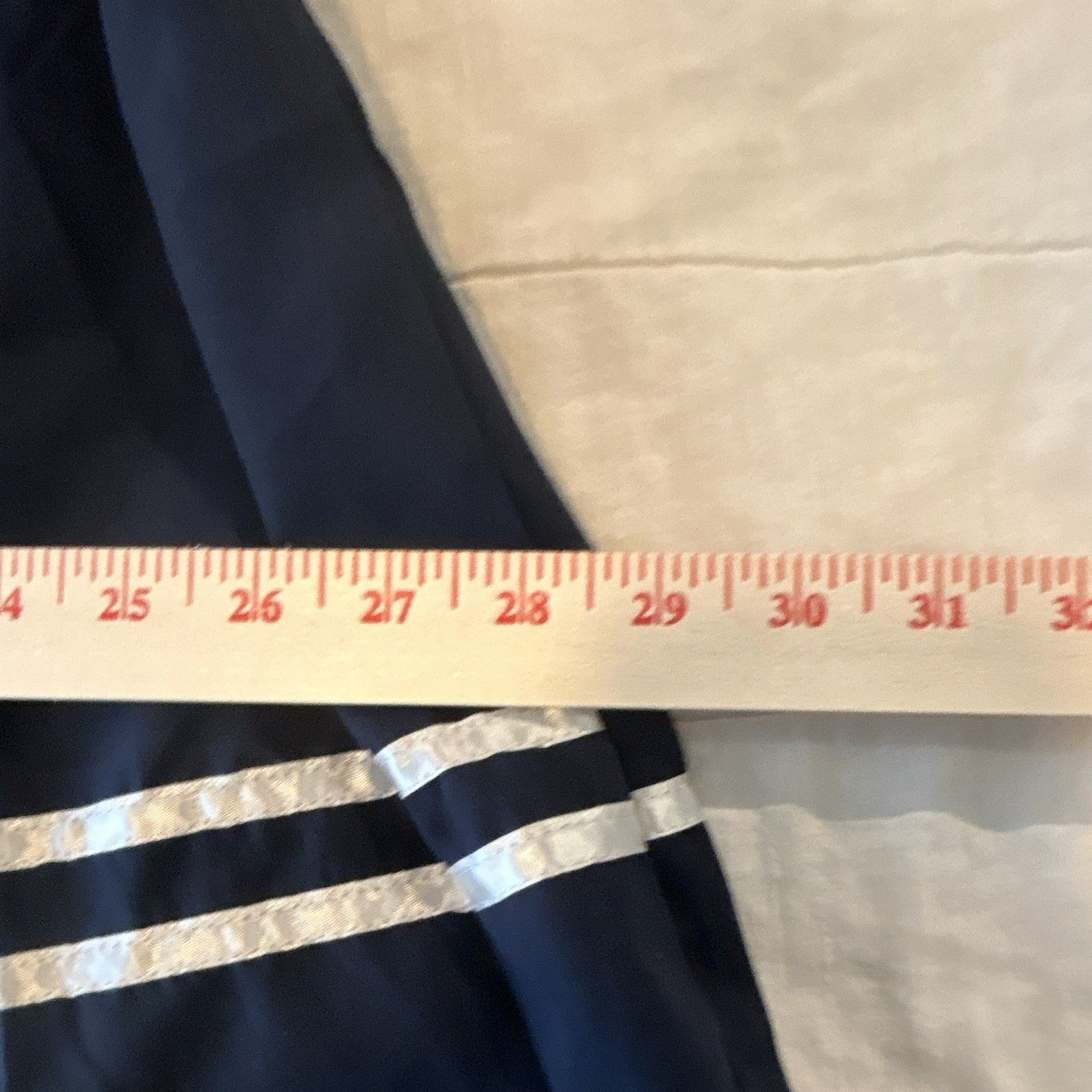QIAO DUO YI M Women’s Navy White Sailor Collar A-Line Belted Dress Button Bow
