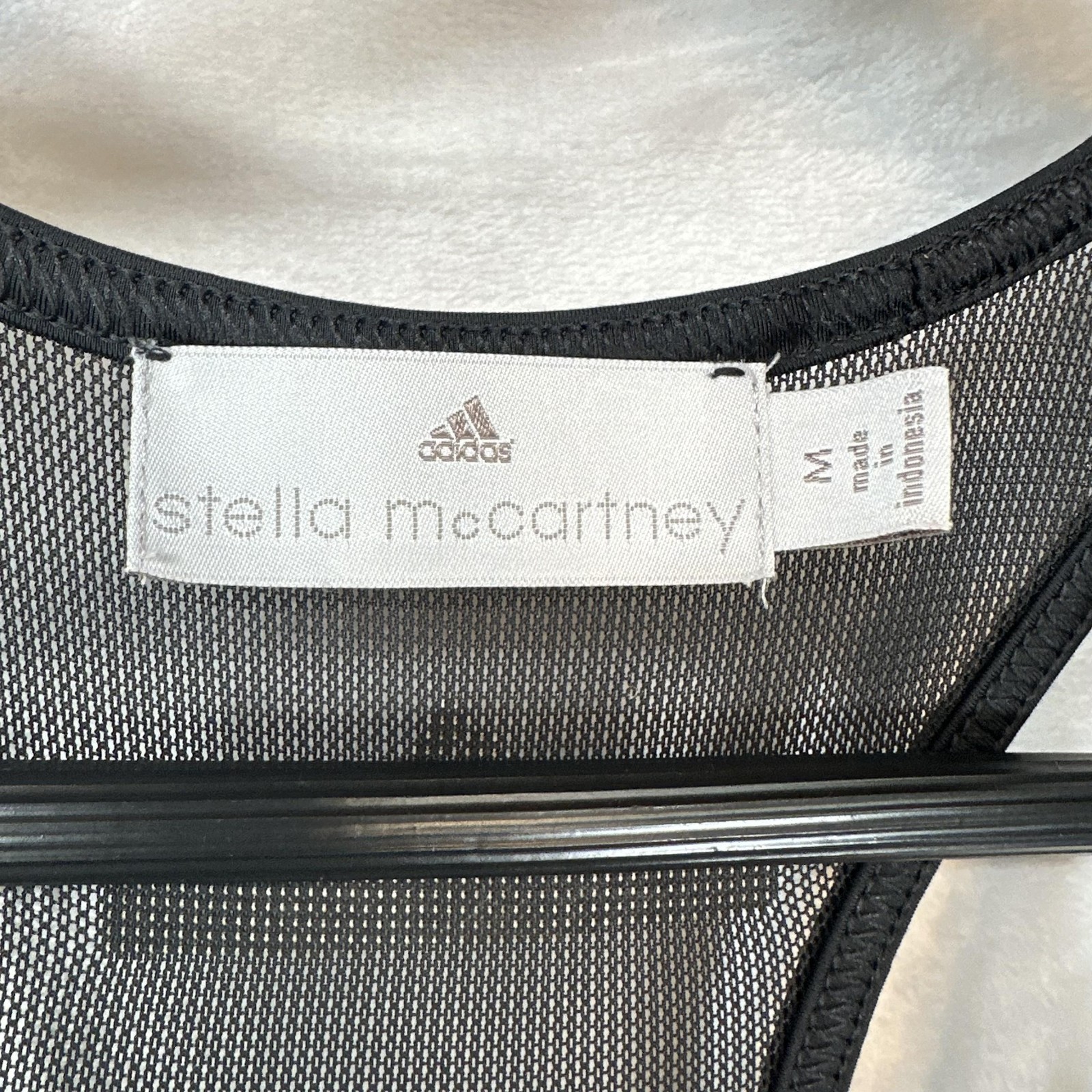 Adidas Stella McCartney Dress Womens M Black Mesh Tank Sheer Racerback Layered