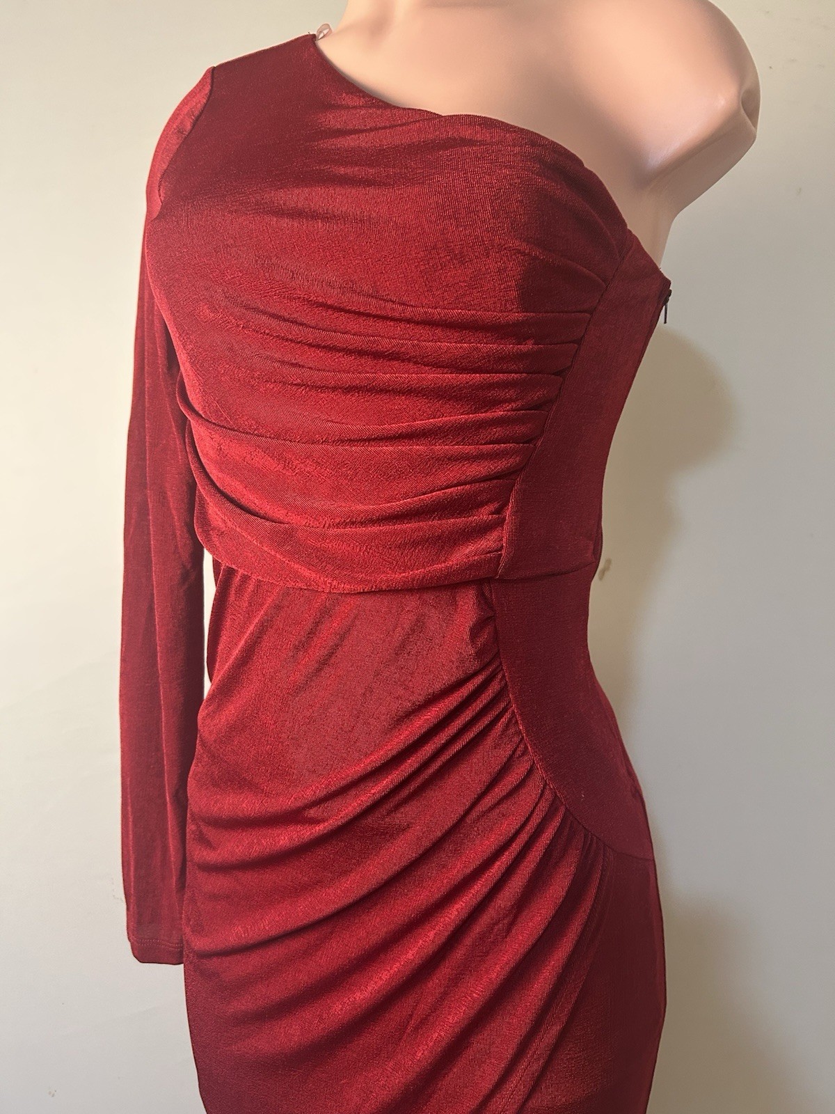 Fiestar Women’s One Shoulder Ruched Formal Maxi Party Dress Size Large