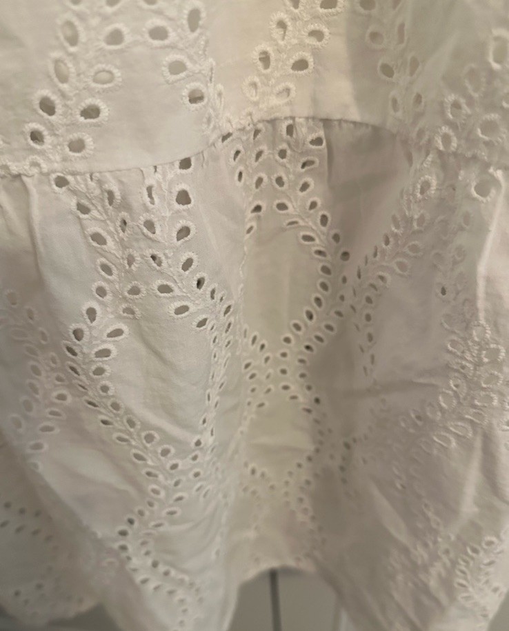 Size XL New J.McLaughlin Feminine Elena White Eyelet Maxi Dress Ruffle Sleeves