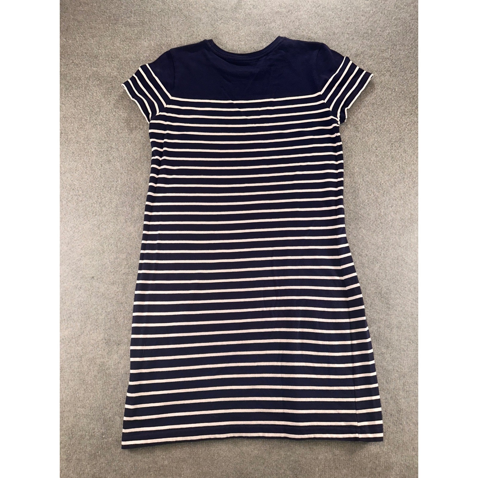 Polo Ralph Lauren Womens Navy Blue White Striped T-Shirt Dress Small S Pony Logo