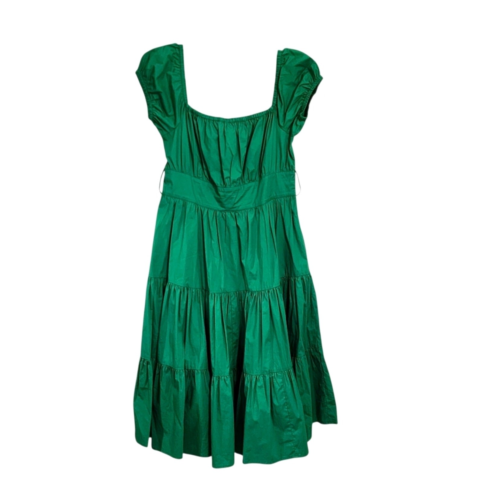 Wayward Fancies Midi Dress L Kelly Green Milk maid Tiered