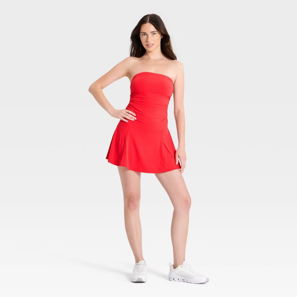 Women Bandeau Active Dress – JoyLab Red XS