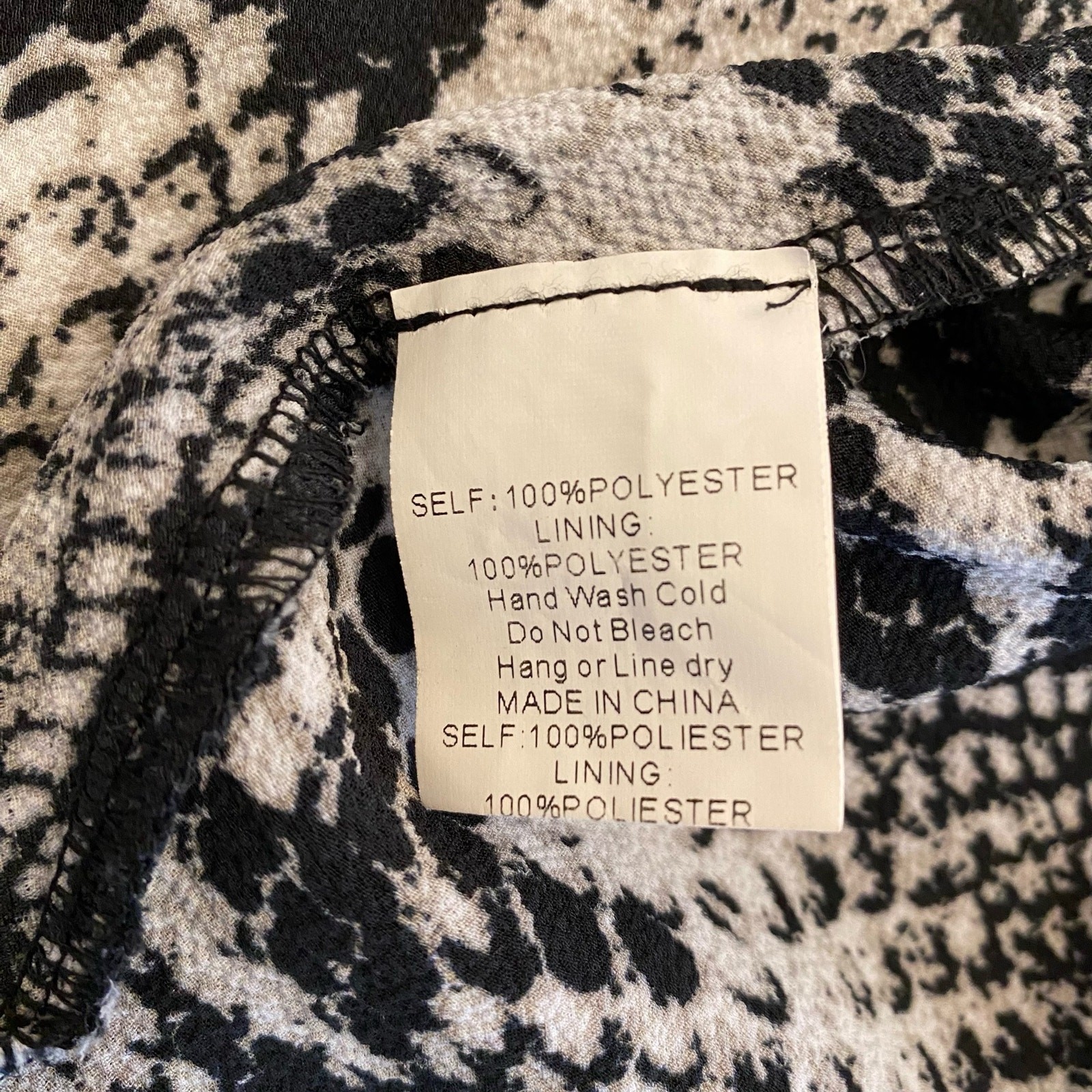 Trac Snake Skin Sleeveless Mini Dress Small