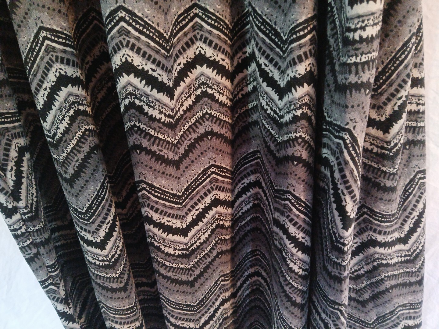Sheila Rose Chevron Sun Dress Black-Grays Zig-Zag Womens Xlg Elastic Waist