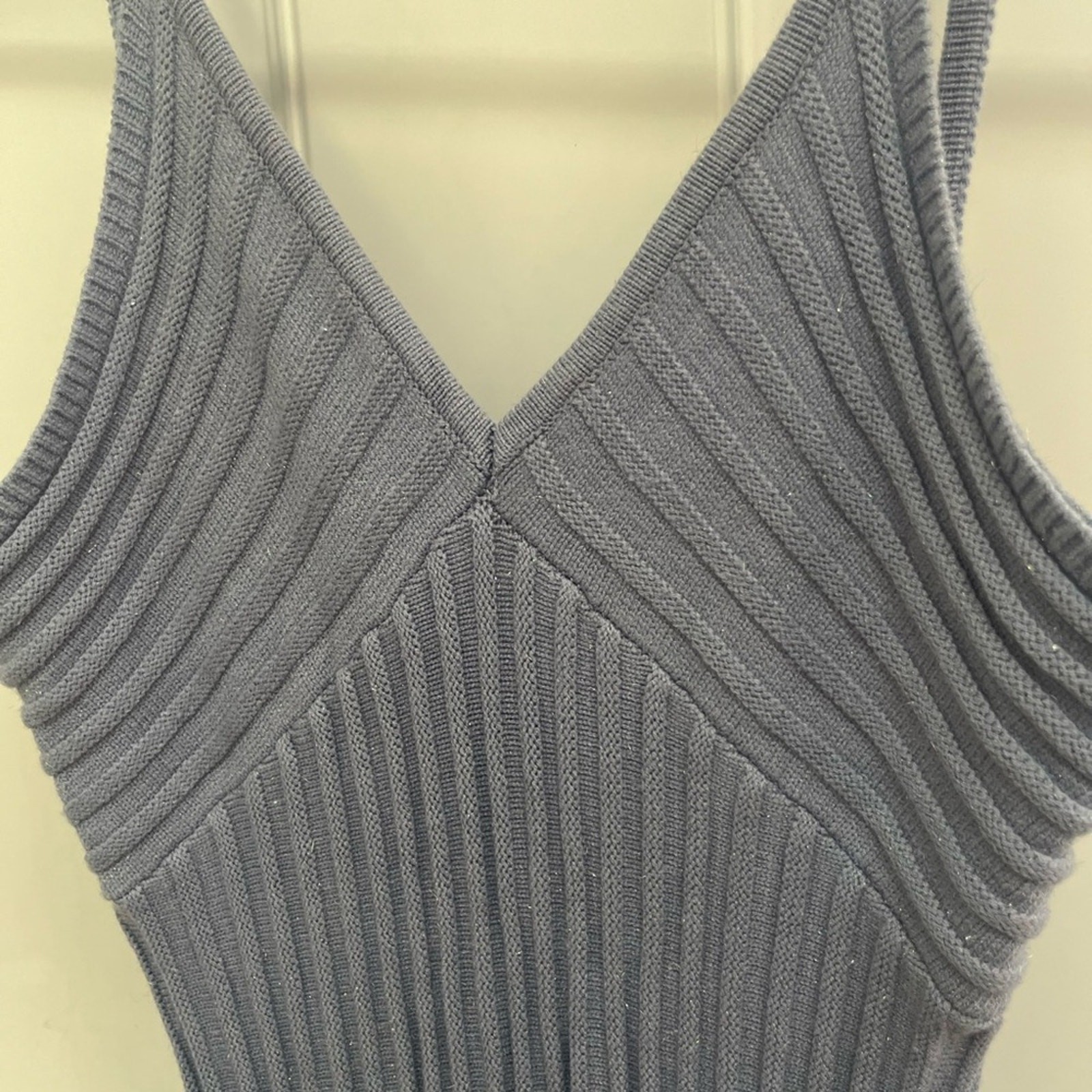 Indikah sweater dress size large blue sparkly , side slit open back
