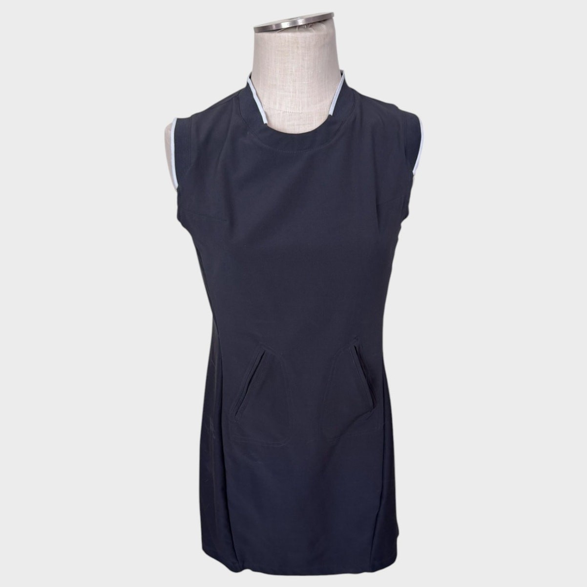 Mondetta Womens Medium Gray Dress Sleeveless Pockets Polyester Spandex