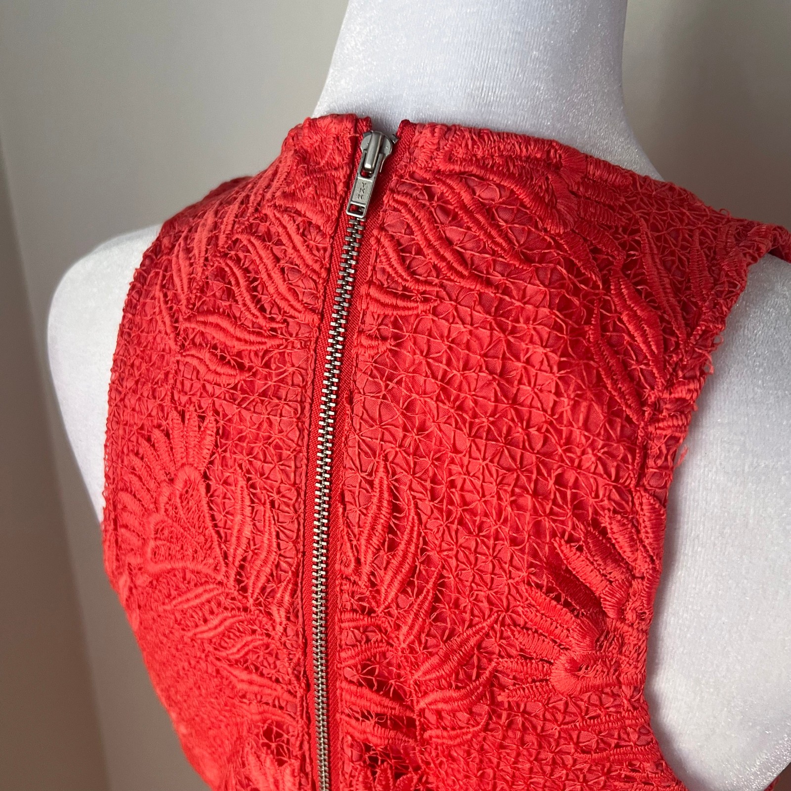 Lovers + Friends Caspian Lace Mini Shift Dress Coral XS Boho Revolve